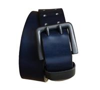 KazeRyu Cinturón De Cuero Moda For Jeans - Hebilla Ajustable Doble Garra Ocio Piel Vaca Hecho A Mano Estilo Occidental Clásico(Blue,125cm/waist:43")