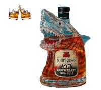 KazeRyu Decantador De Whisky Con Forma De Tiburón Del 50.º Aniversario | Botella De Vidrio Transparente Con Animal Grabado For Bar En Casa Y For Regalar(A)