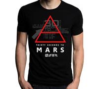 KAZHILAN 30 Thirty Seconds To Mars Glyphic Symbol Logo Men's T-Shirt Unisex 100% Cotton Short-Sleeve T-Shirts Black XXL
