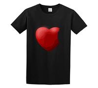 KAZHILAN A Bite of Love Unisex 100% Cotton Short-Sleeve T-Shirts Black L