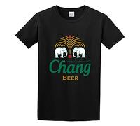 KAZHILAN Chang Beer Southeast Thailand Cotton Shirt Unisex 100% Cotton Short-Sleeve T-Shirts Black S