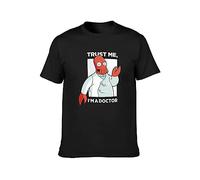 KAZHILAN Doctor Zoidberg Who Trust Me I'm A Doctor Cthulhu Unisex 100% Cotton Short-Sleeve T-Shirts Black S