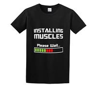 KAZHILAN Installing Muscles Please Wait Fitness Jacob Zelazny Transparent Unisex 100% Cotton Short-Sleeve T-Shirts Black XXXL