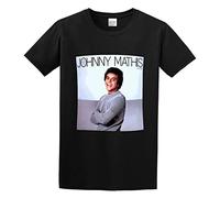 KAZHILAN Johnny Mathis The Best of Johnny Mathis 1975-1980 Unisex 100% Cotton Short-Sleeve T-Shirts Black S