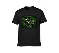 KAZHILAN M.C. Escher Frog Unisex 100% Cotton Short-Sleeve T-Shirts Black S