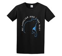KAZHILAN My Familiar and I Are Busy Unisex 100% Cotton Short-Sleeve T-Shirts Black XXL