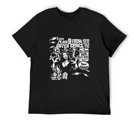 KAZHILAN Plan 9 Nine from Outer Space Unisex 100% Cotton Short-Sleeve T-Shirts Black M