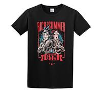 KAZHILAN Rick Summer Gym Dedy Three Transparent Unisex 100% Cotton Short-Sleeve T-Shirts Black XXL