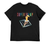 KAZHILAN Supertramp The Very Best Crime of The Century Unisex 100% Cotton Short-Sleeve T-Shirts Black XXXL