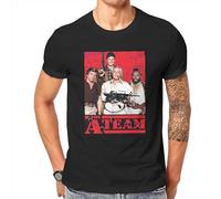 KAZHILAN The A-Team 80'S TV Program Show Vintage Unisex 100% Cotton Short-Sleeve T-Shirts Black M