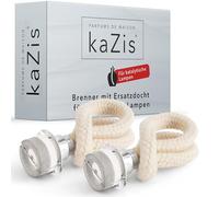 KAZIS® - 2 quemadores con mecha de repuesto para lámpara Lampe Berger y todas las demás lámparas catalíticas