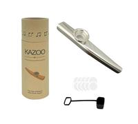 Kazoo de aleación de aluminio RuiJOTWAT con 10 diafragmas de flauta Kazoo, una hermosa caja y cubierta antipolvo para instrumentos musicales, ukelele, guitarras, socios, plateado
