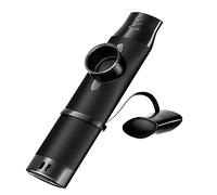 Kazoo de metal con 5 diafragmas - Tono ajustable para guitarra, ukelele, violín, piano, teclado - Mini instrumentos musicales Kazoos (negro)