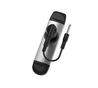 Kazoo de metal electroacústico de doble boca, se puede conectar al audio, Kazoo pequeño portátil viene con un adaptador de 3,5 mm y embalaje de regalo (plateado)