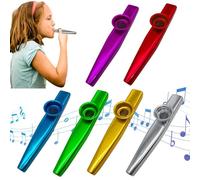 Kazoo de metal para niños,Party Kazoos Flauta Juguetes musicales - Flauta Kazoos de 6 piezas, buen compañero para guitarra, violín, piano, teclado, ukelele, instrumento musical Kazoo para amantes de l