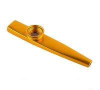 Kazoo de metal para principiantes y amantes de la música, instrumento de viento de aluminio ligero con diseño simple para crear sonidos elegantes tarareando canciones antiguas sin teoría, color dorado