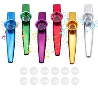 Kazoo - Instrumento de percusión, metal Kazoo juguete preescolar, equipo musical para niños, ukelele, instrumentos, guitarra, violín, piano, kit de batería de teclado, órgano eléctrico, paquete de 6