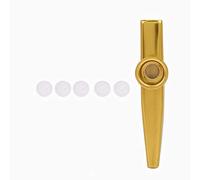 Kazoo, Metal Mini Portátil Boca Kazoo con Diafragma de 5 Flautas Compañero de Guitarra Ukelele Fácil de Aprender Instrumento Musical(Dorado)