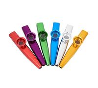 Kazoos de aleación de aluminio y metal de 6 piezas, juego de Kazoos portátiles con 5 diafragmas de flauta Kazoo, compañero de ukelele de guitarra, Kazoo ligero