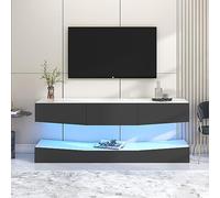 KAZZIO Mueble de TV colgante con iluminación LED, soporte de TV flotante, soporte de TV para entretenimiento, centro de consola de medios de comunicación para salón, hogar, color gris