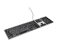 KB Covers Teclado Pro de aluminio retroiluminado de impresión grande - Windows - US | Etiquetas de teclas de alto contraste | Visibilidad de escritura | Accesorio para espacios de trabajo con poca luz