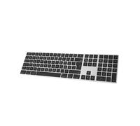 KB-K2-SV-DE - Teclado inalámbrico de aluminio con Bluetooth para Mac, perfil bajo y teclas silenciosas para dispositivos múltiples, compatible con Apple iMac, MacBook, Mac y iPad, batería recargable