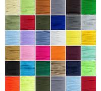 KBBB Cordón de goma 1mm / 2mm / 2,5mm / 3mm / 4mm / 5mm, goma redonda elástica para artesanía, longitud de 5m / 4m / 3m / 2m, 32 colores