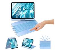 KBCASE Funda con teclado para iPad de 10ª / A16 de 11ª generación, giratoria de 360° con trackpad para 27.7 cm/27.9 cm 2022-2025, retroiluminación 7, diseño del Reino Unido