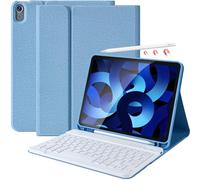 KBCASE Funda Teclado para iPad Air 5/4 Generación 2022, Funda iPad 10.9 con Ranura para Lápiz y Español Teclado Bluetooth Inalámbrico para iPad Air 5/4 11 Pulgadas M2 2024 /iPad Pro 11 2018