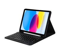 KBCASE Funda teclado para iPad de 10ª generación, AZERTY francés, funda teclado para iPad 10-A2696/A2757/A2777, extraíble teclado Bluetooth inalámbrico, funda de despertador y sueño automático