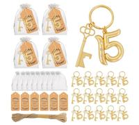 KBDHYY Llavero abrebotellas, 50 piezas de zinc dorado, juego de abrebotellas para cumpleaños, aniversario, recuerdos de fiesta de boda o recuerdos