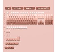 KBDIY 133 Key Gradiente Gray PBT Tock Capas con impresión lateral y brillo a través de un diseño de retroiluminación compatible con varios teclados mecánicos de jugadores(Side-Printed Type C)