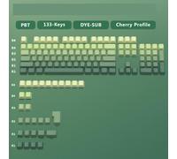 KBDIY 133 Key Gradiente Gray PBT Tock Capas con impresión lateral y brillo a través de un diseño de retroiluminación compatible con varios teclados mecánicos de jugadores(Side-Printed Type D)