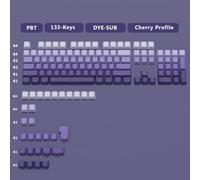 KBDIY 133 Key Gradiente Gray PBT Tock Capas con impresión lateral y brillo a través de un diseño de retroiluminación compatible con varios teclados mecánicos de jugadores(Side-Printed Type B)