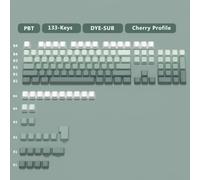 KBDIY 133 Key Gradiente Gray PBT Tock Capas con impresión lateral y brillo a través de un diseño de retroiluminación compatible con varios teclados mecánicos de jugadores(Side-Printed Type F)
