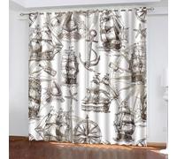 KBDQGX Cortinas Opacas Cortas Salon Dormitorio Modernas para Ventanas Rayas De Cebra Marrones Estampadas 2 Piezas con Ojales 140X160Cm Cortinas Opacas Termicas Aislantes Frio Y Calor Infantil Juven