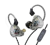KBEAR KS1 Auriculares Clear Sound Bass Earbuds, voz hacia adelante alta resolución en el monitor del oído, estéreo equilibrado en los auriculares para cantante músico DJ (micrófono, transparente)