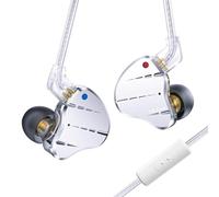 Kbear KS10 Auriculares de in Ear Monitor, Auriculares con Auriculares con Cable Profesionales, HiFi kbear en el Monitor de Orejas in Ear IEM con Cable Desmontable de 2 Pines (Plata, con micrófono)