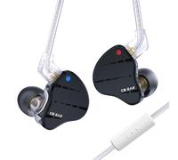 Kbear KS10 Auriculares de in Ear Monitor, Auriculares con Auriculares con Cable Profesionales, HiFi kbear en el Monitor de Orejas in Ear IEM con Cable Desmontable de 2 Pines (Negro, con micrófono)