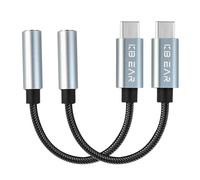KBEAR KW4 - Adaptador de auriculares de 3,5 mm a USB C, adaptador de auriculares HiFi, juego de dos piezas CX31993 DAC Chip auxiliar a USB C para iPhone 16/15, iPad Pro/iPad Air, Samsung Galaxy