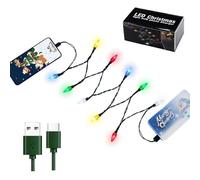 KBG - Cable USB C con luz de Navidad, USB tipo C y cargador de bombilla, 50 pulgadas, 10 LED, multicolor, compatible con Samsung Galaxy S10 S10E S9 S8 Plus Note 10 9 8, Moto Z, LG G8 y más (tipo C)
