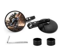 KBIBCK 2 espejos retrovisores para motocicleta, con certificado E24, con certificado E, giratorio 360°, estable y compatible con la mayoría de motocicletas, ATV, bicicletas de calle (redondo)