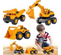 KBIBCK 3 piezas de juguetes para vehículos de construcción, juguete de caja de arena para excavadora con arena, excavadora, excavadora educativa, vehículos de construcción para niños, excavadora, trac