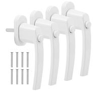 KBIBCK 4 PCS Manilla Puerta Aluminio, Maneta Puerta Aluminio con pulsador, Manilla Ventana Aluminio, Seguridad para niños, Pasador 35 mm, para Ventanas, Puertas de Patio y Puertas de balcón