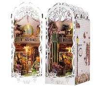KBIBCK Book Nook Kit, DIY Miniature House, Casa de Muñecas en Miniatura, Casa Libros de Madera con Luz LED, Kit de Casa Muñecas en Miniatura para Decoración de Edificios para Adultos (Casa de Jardin)