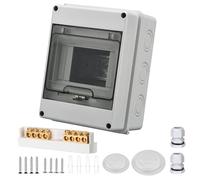 KBIBCK Caja de fusibles empotrada, caja de distribución en superficie, IP65 resistente al agua, distribuidor pequeño con pinzas de latón, subdistribución, superficie para espacios húmedos, jardines