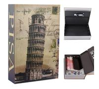 KBIBCK Caja Fuerte para Libros, Caja Fuerte de Libros con Cerradura de Combinación, Caja de Seguridad en Forma de Libro para Dinero en Efectivo, Llaves y Objetos de Valor (Torre Inclinada de Pisa)