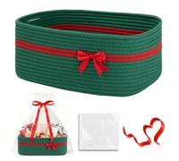 KBIBCK Cesta de regalo vacía grande con bolsas de regalo y cintas, 34 x 25 | Cesta de regalo vacía, trenzada con asas, cesta de almacenamiento, cesta para regalos, cesta decorativa para cumpleaños, boda