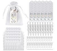 KBIBCK Danke Schutzengel Anhänger 30 Stück Danke Schlüsselanhänger Schutzengel mit Organza Beutel Dankeskarte Gastgeschenke Schutzengel Schlüsselanhänger für Hochzeit Kommunion Taufe Geburtstag