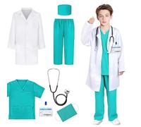 KBIBCK Disfraz de Medico Niño, Disfraz Doctora, Juguete de Médico para Kit, Juego de Roles, Doctora Juguetes con Estetoscopio Juego de Roles Cumpleaños Regalos para Niña Niños, Carnaval Cosplay